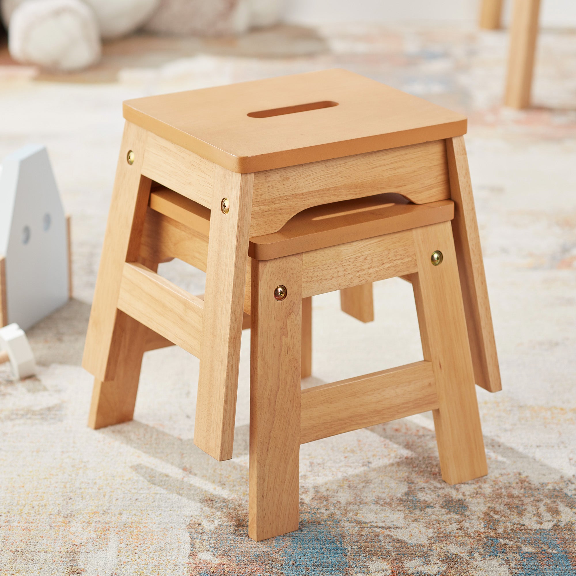 Wooden Stools – Set of 2 - Image 7