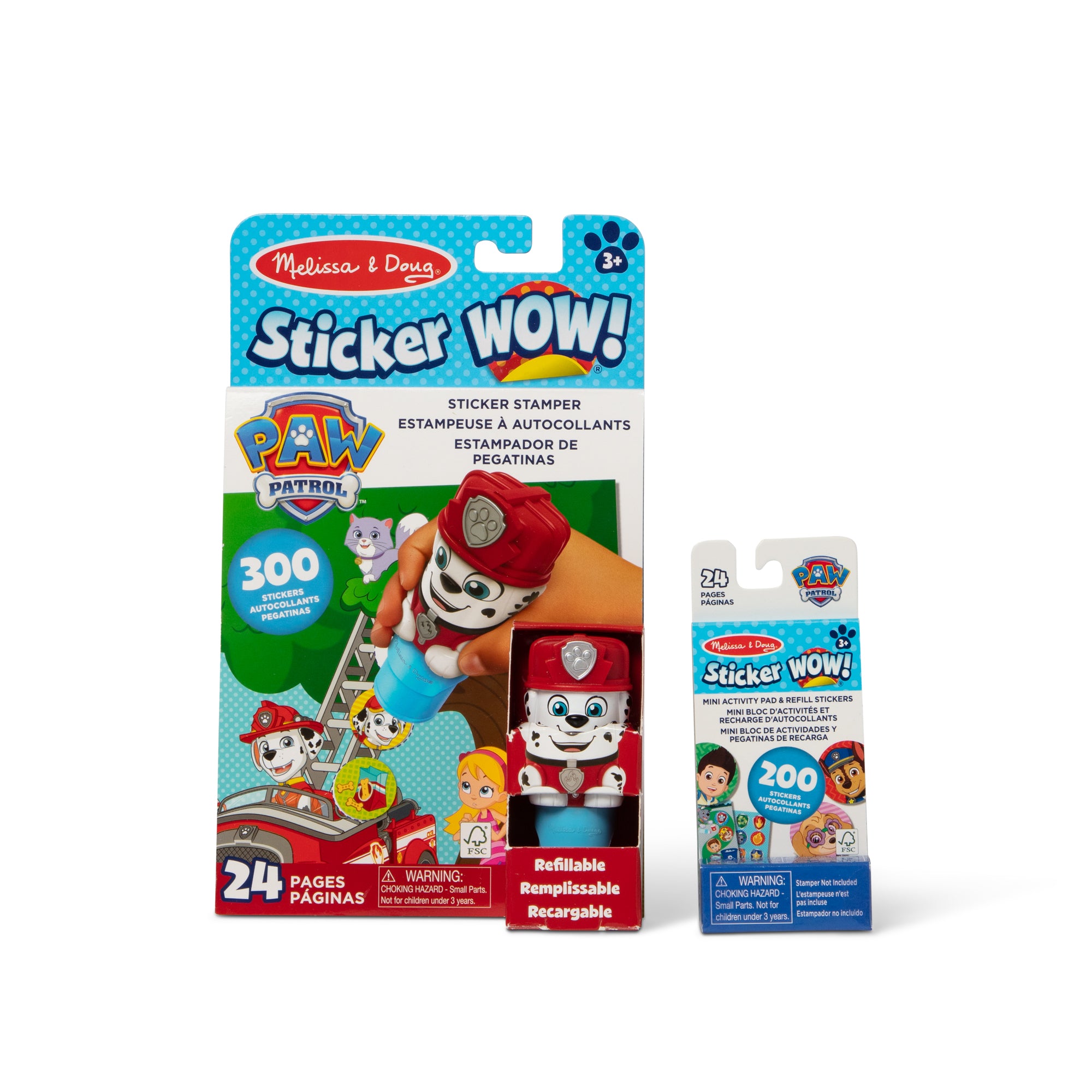 Sticker WOW!™ PAW Patrol Marshall Bundle: Activity Pad & Sticker Stamper + Mini Activity Pad and 200 Refill Stickers