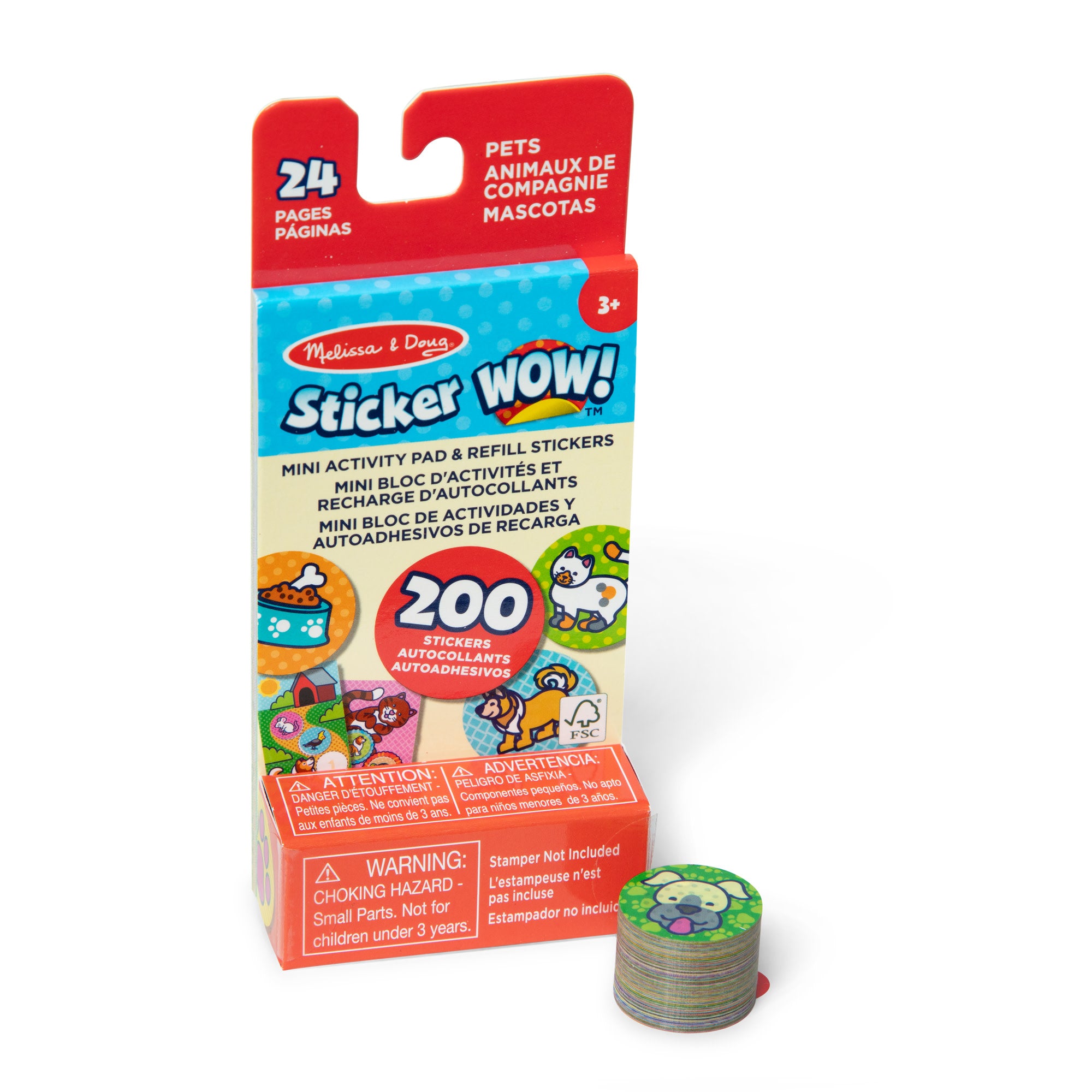 Sticker WOW!? Mini Activity Pad & Refill Stickers - Pets (200+ Stickers. Stamper Not Included)