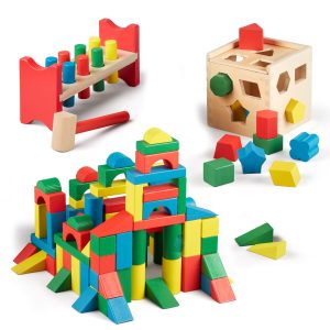 Stack. Sort & Pound Wooden Toy Collection