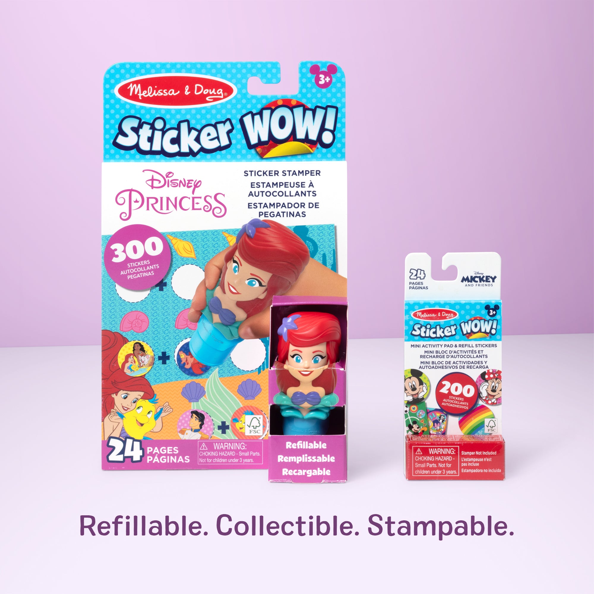 Sticker WOW!? Disney Ariel Bundle: Activity Pad & Sticker Stamper + Mini Activity Pad and 200 Refill Stickers - Image 8