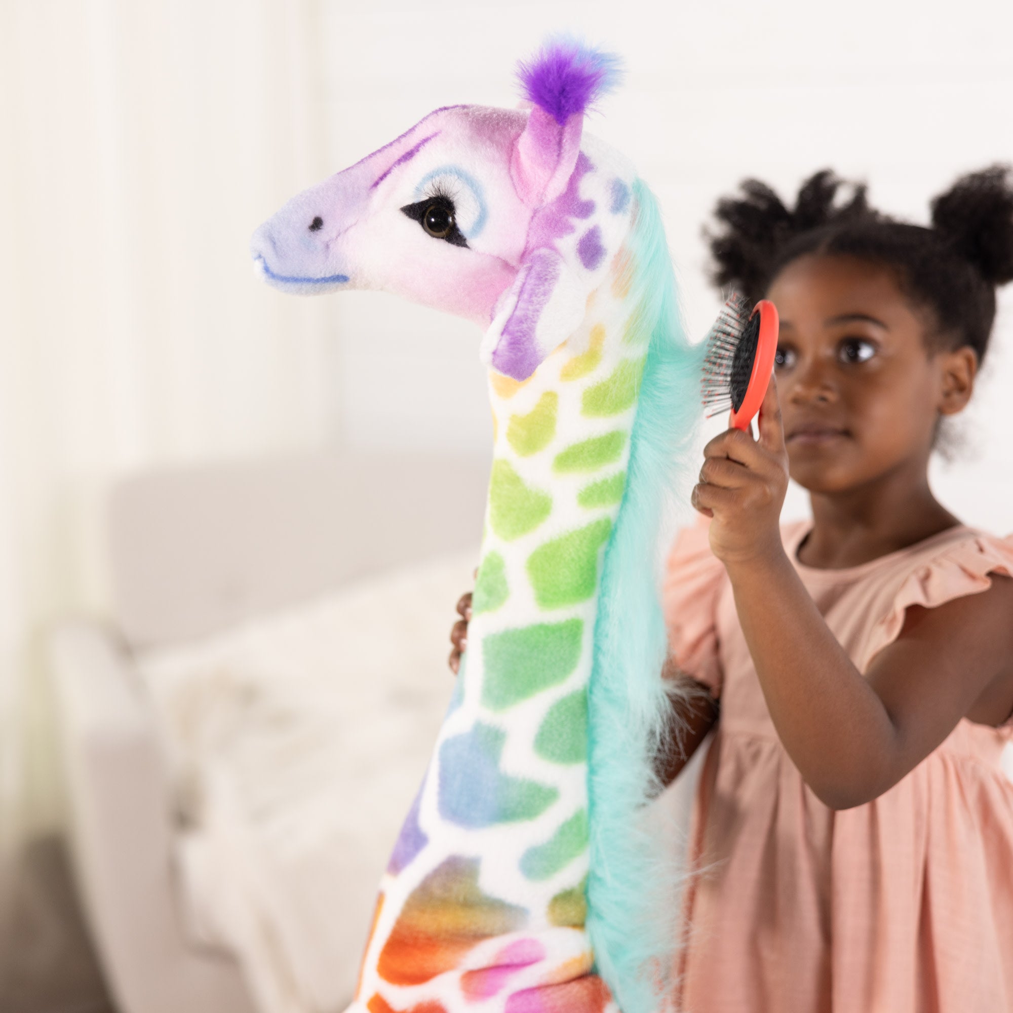 Rainbow Giraffe Lifelike Plush - Image 6
