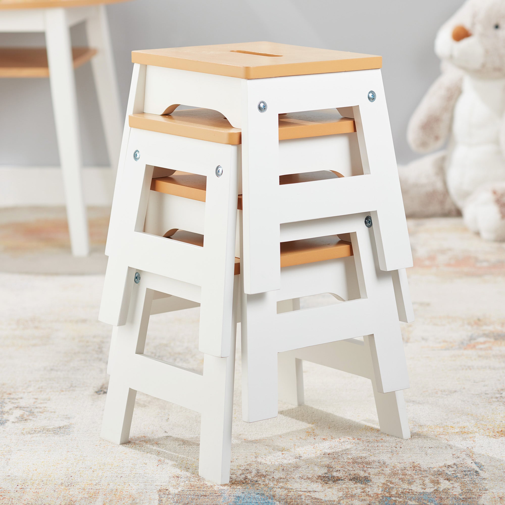 Wooden Stools – Set of 4 - Image 4