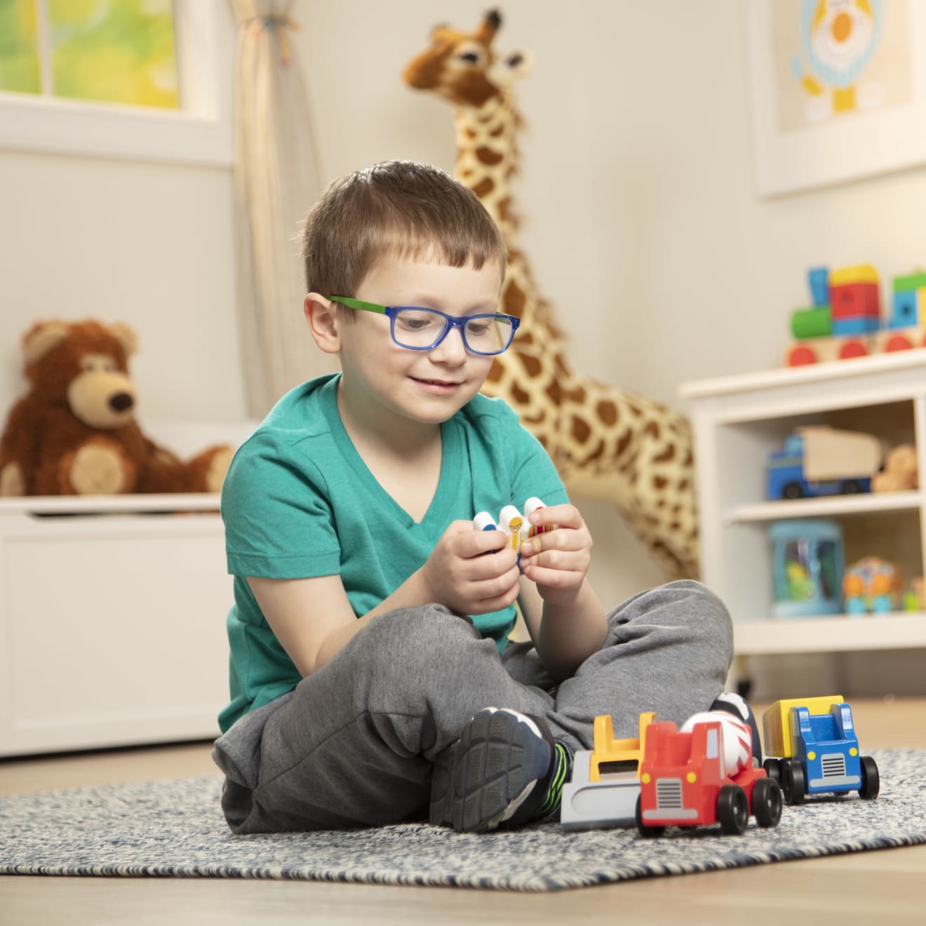 Classic Wooden Toy Construction Vehicle Set - Image 2