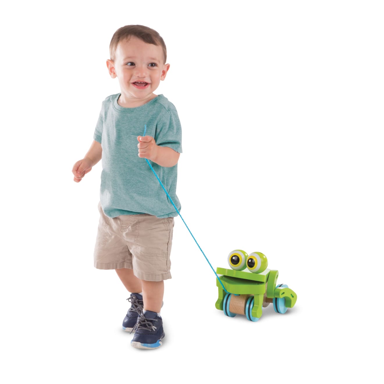 First Play Frolicking Frog Wooden Pull Toy - Image 8