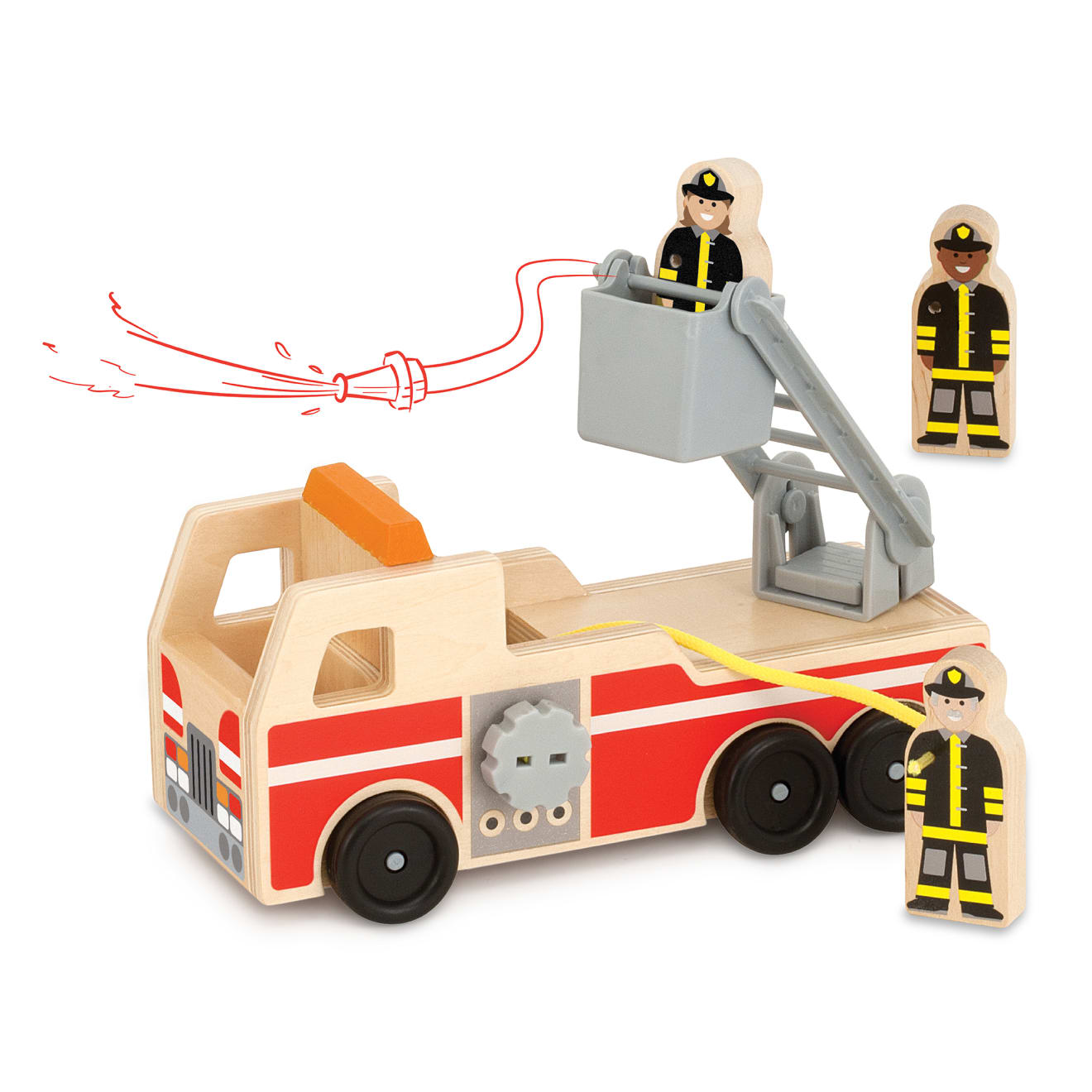 Classic Wooden Fire Truck Play Set - Image 4