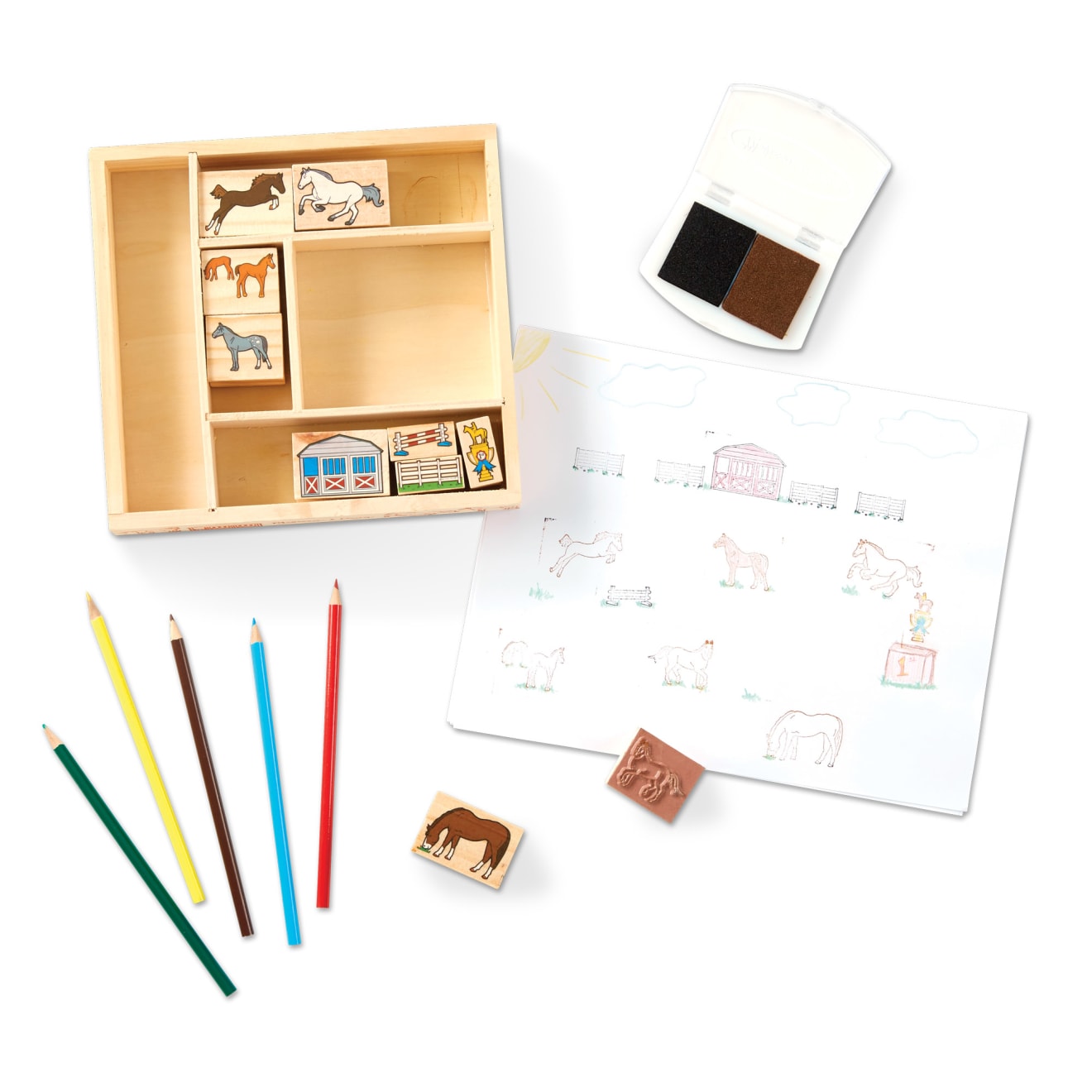 Wooden Stamp Set - Horses - Image 4