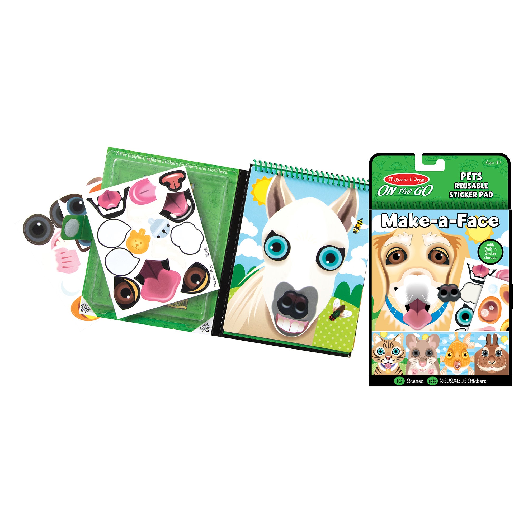 Make-A-Face Reusable Sticker Pad 3-Pack: Safari. Farm. Pets - Image 9