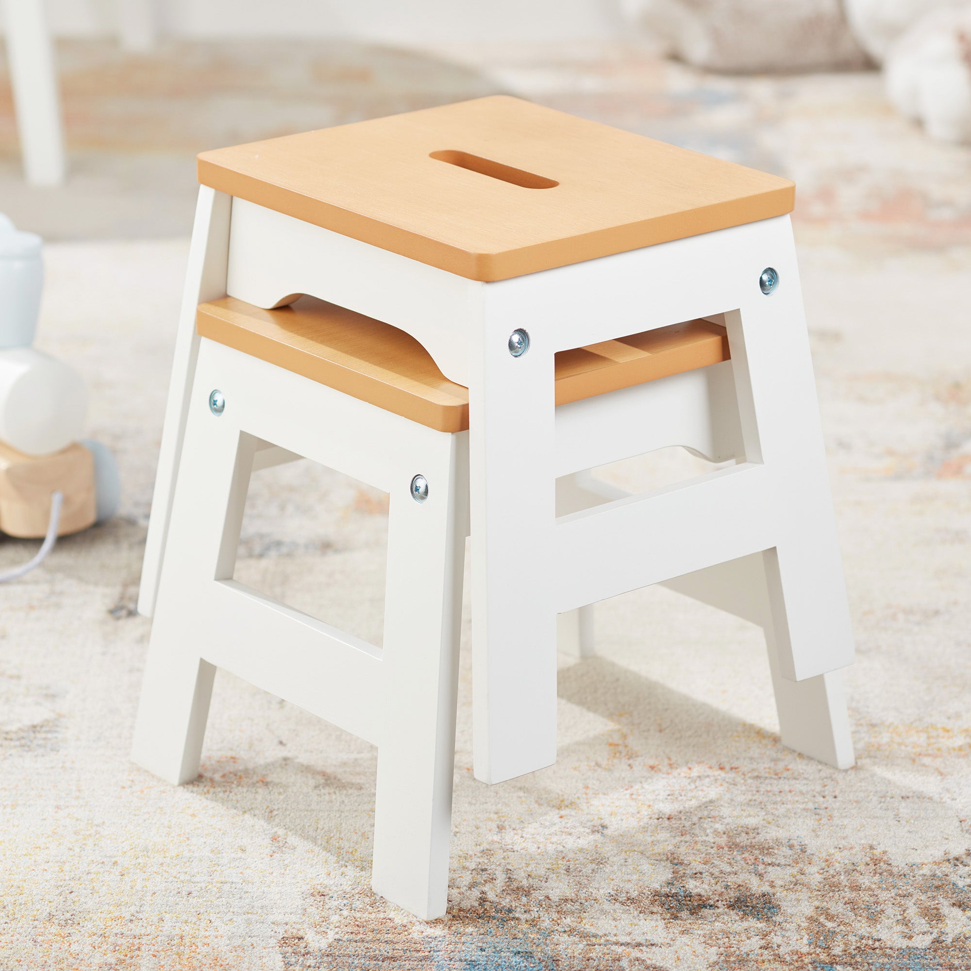 Wooden Stools – Set of 2 - Image 6