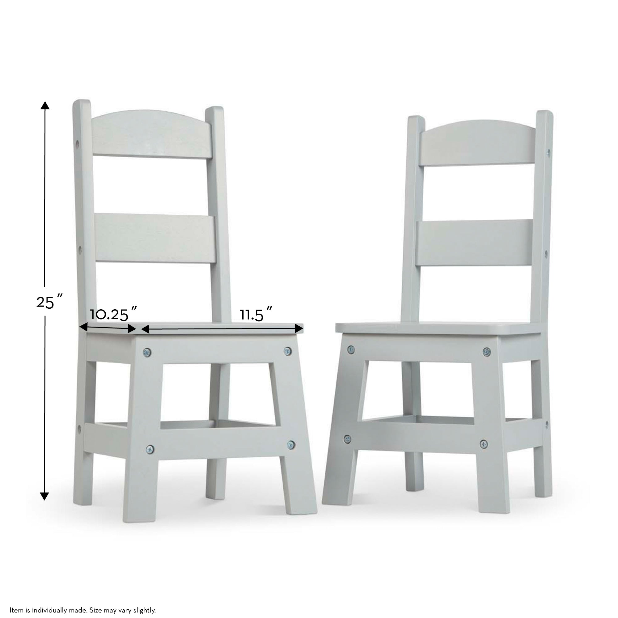Child's Wooden Chair Pair – Gray - Image 3