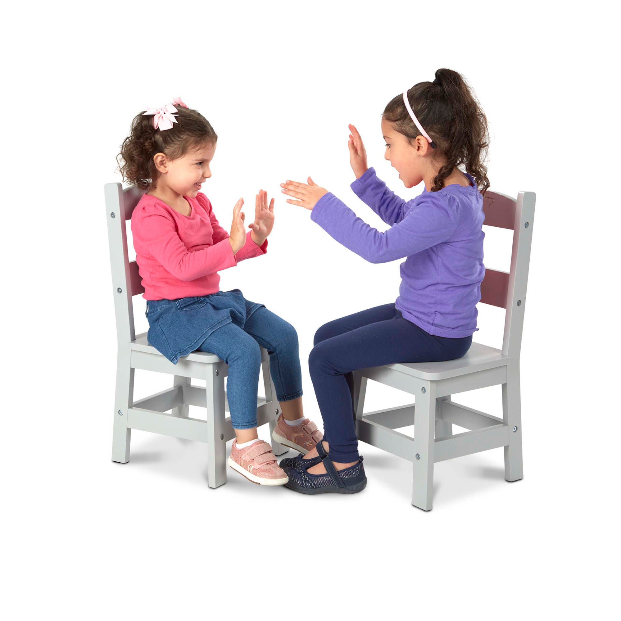 Child's Wooden Chair Pair – Gray - Image 7