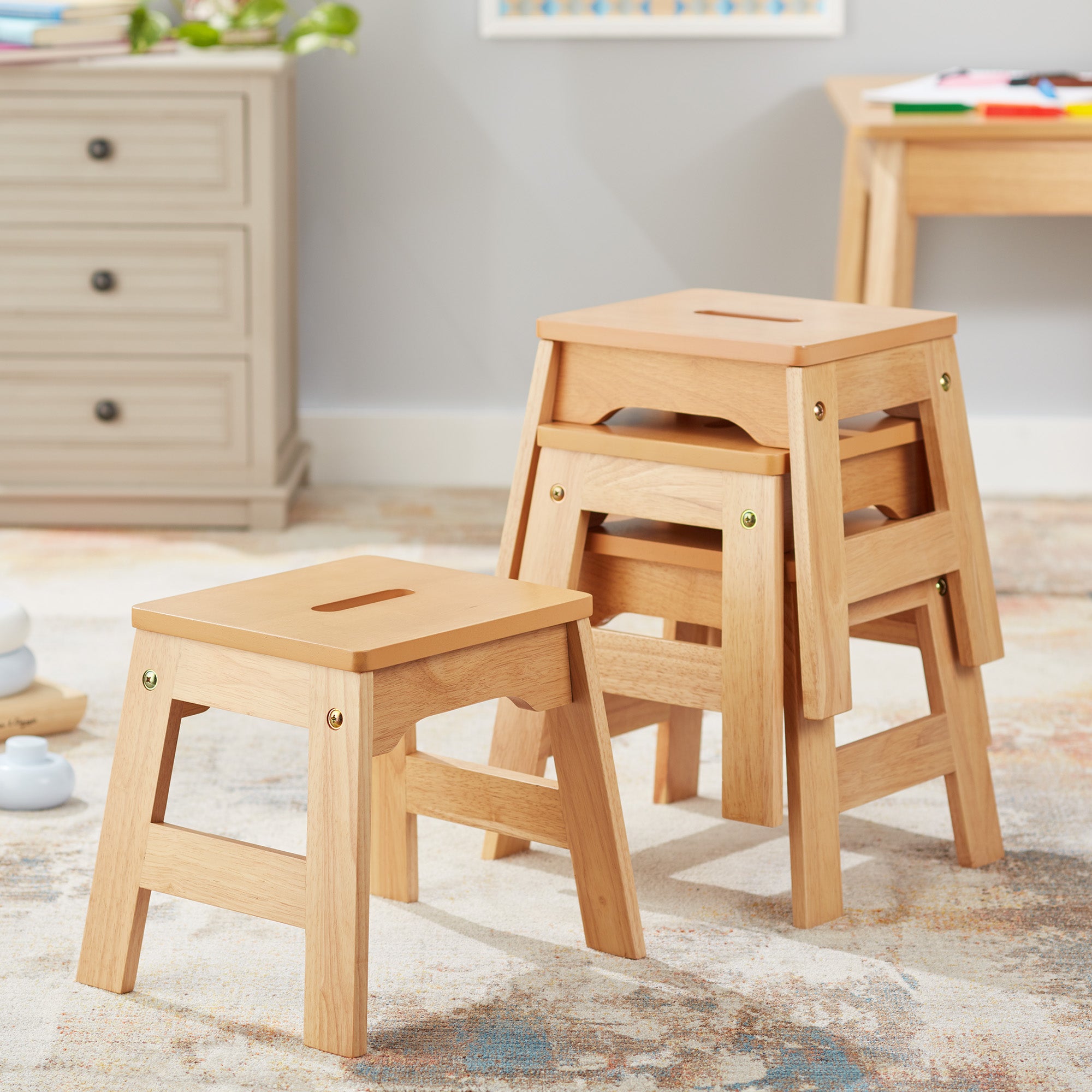 Wooden Stools – Set of 4 - Image 5